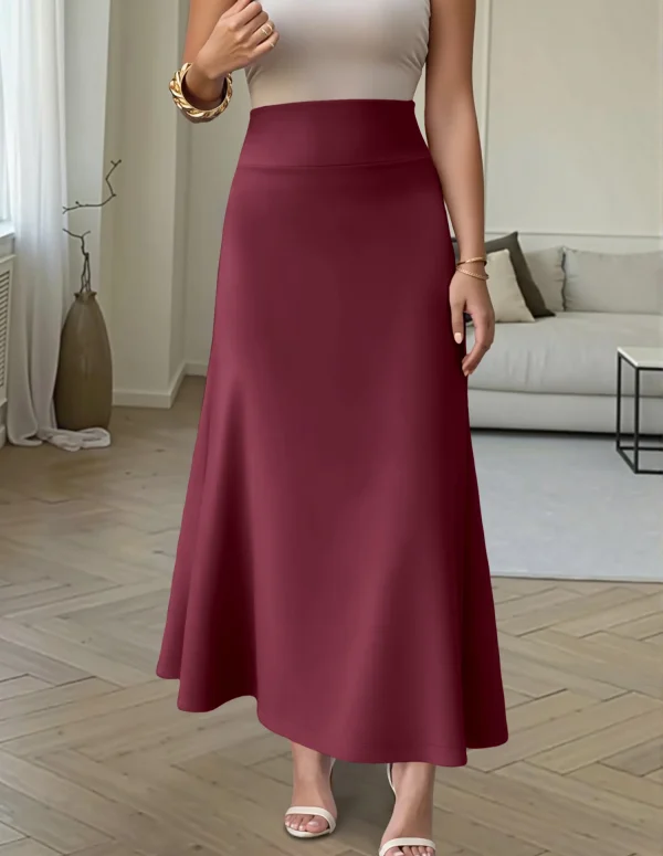 Women Midi Skirt High Waist A line Flowy Design Breathable Material Perfect for Fashion Events Casual Street Style Weekend Trips