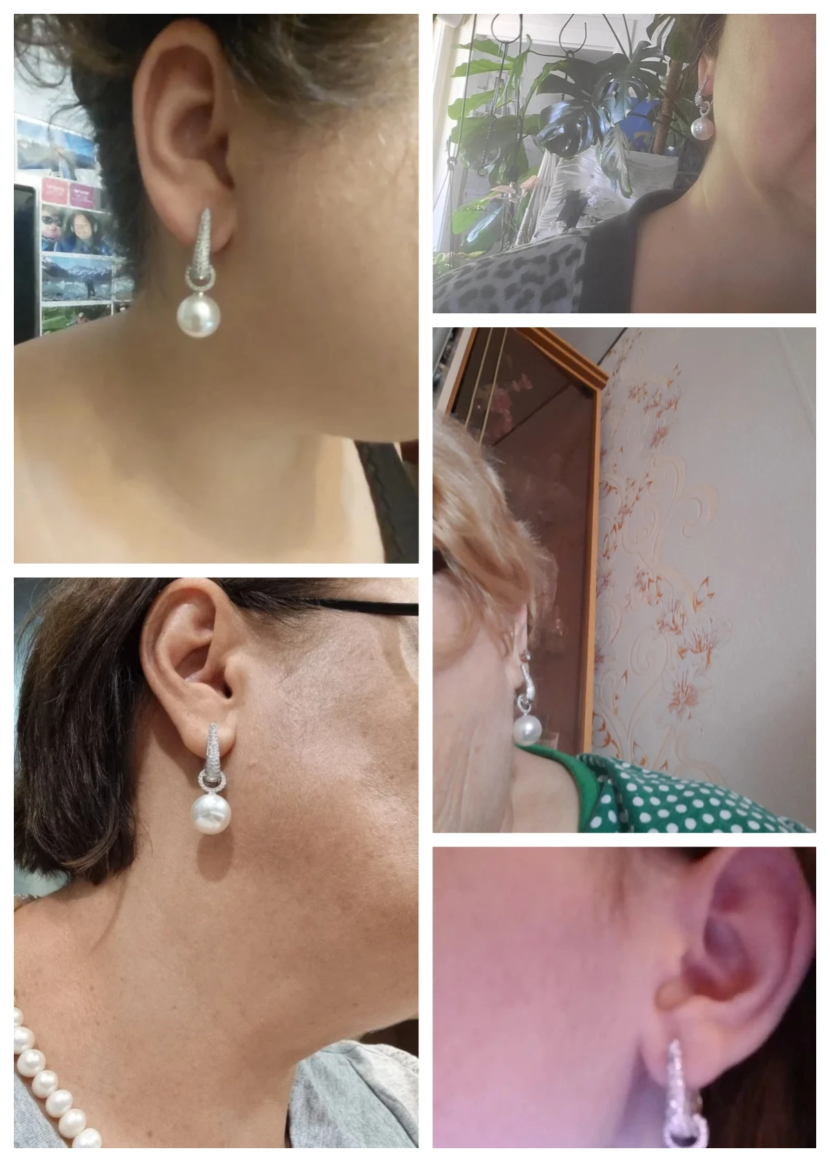 Huitan New Trend Imitation Pearl Dangle Earring for Women Luxury Silver Color Bling Cubic Zirconia Fashion Elegant Lady Jewelry - Image 6