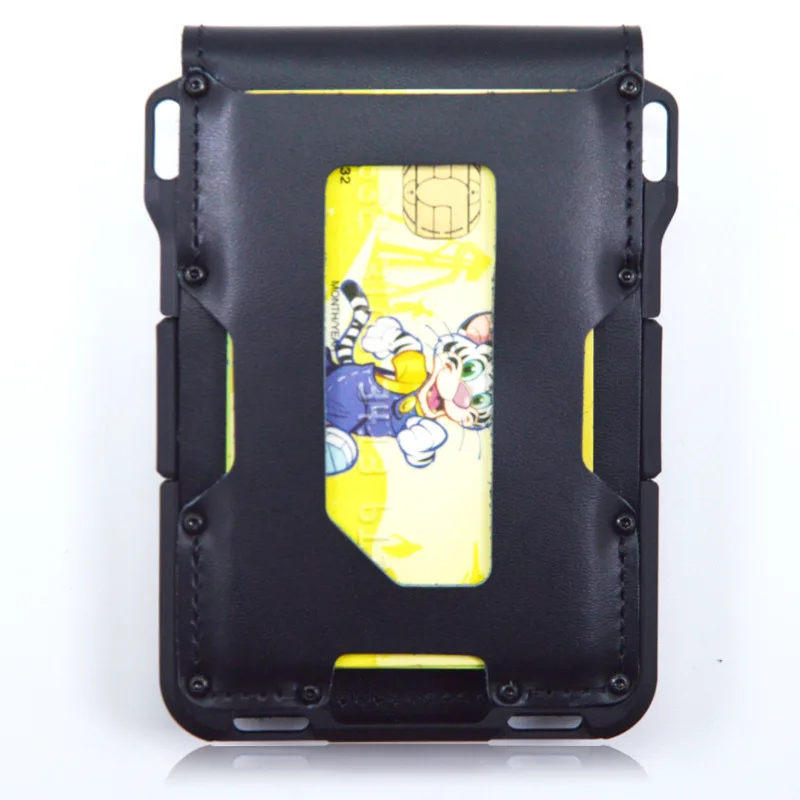 leather Credit Card Holder Wallets Men Brand Rfid Black brown Magic mutifunciton Slim Mini Wallet Small Money Bag Male Purses - Image 5