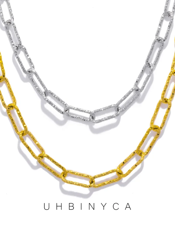 18K Gold Plated Stainless Steel Collarbone Chain, High-Shine Hypoallergenic Jewelry for Minimalist Layering & Sensitive Skin