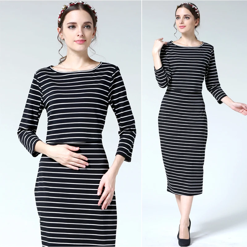 New Spring Striped Maternity Breastfeeding Dresses Pregnancy Clothes Women Pregnant Nursing Lactation Dress Drop Shipping - Image 22