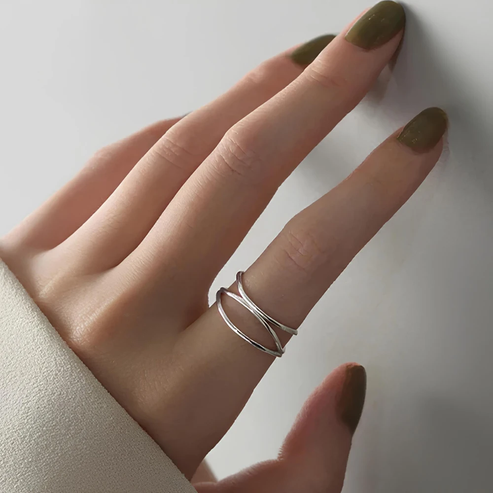 Top Sale Three Layered Wave Finger Rings For Women Simple 18K Gold PVD Plated Stainless Steel Waterproof Jewelry 2025 - Image 11
