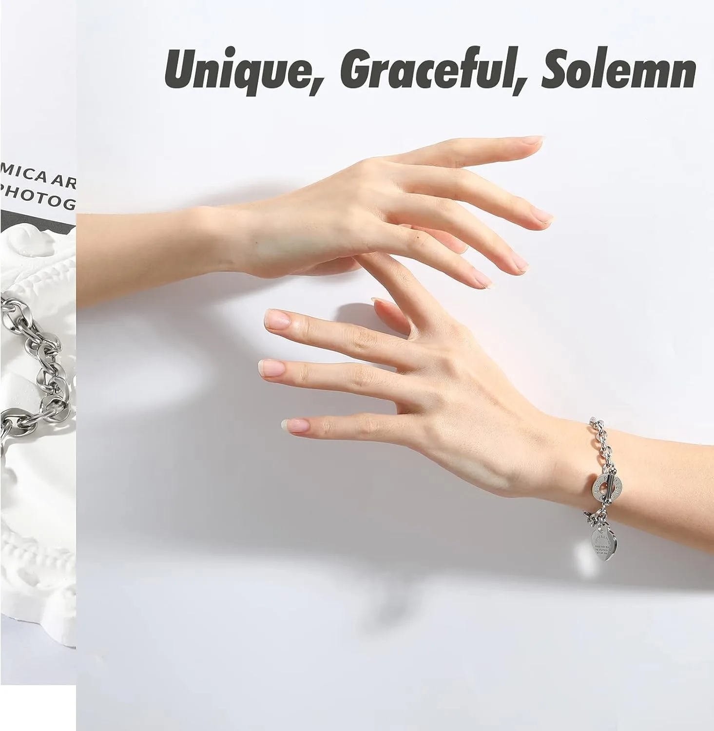 Love Pendant Link Chain OT Clasp Birthday Heart Jewelry Gift Bracelet for Women Bible Verse Bracelet Silver Gold Bracelet - Image 8