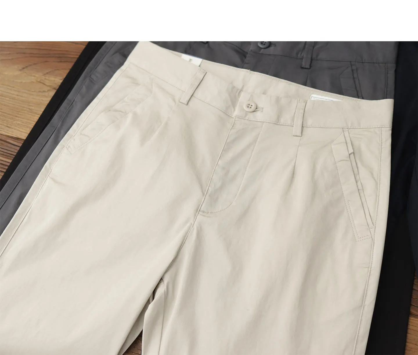 2025 Summer New American Retro Thin Micro Elasticity Casual Pants Men's Simple 98% Cotton Slim CHINO Business Straight Trousers - Image 17