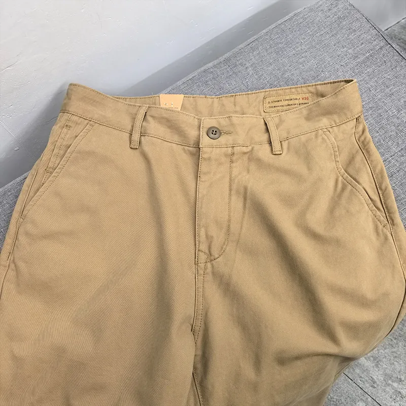 2026 Spring New American Retro Woven Twill Chino Cargo Pants Men's Fashion 100% Cotton Washed Casual Business Straight Trousers - Image 10