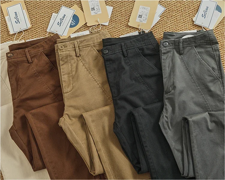 Men's Slim Fit Stretch Tapered Pants - Elastic Business Casual Cleanfit Washed Draped Trousers (Spring/Summer Trendy Chino) - Image 22