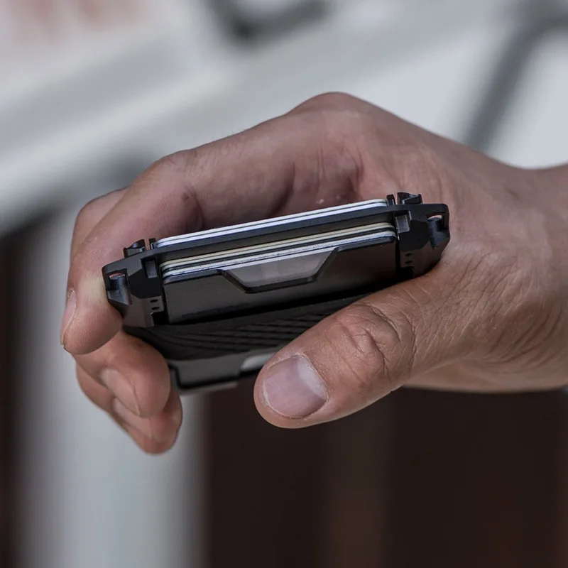 leather Credit Card Holder Wallets Men Brand Rfid Black brown Magic mutifunciton Slim Mini Wallet Small Money Bag Male Purses - Image 33