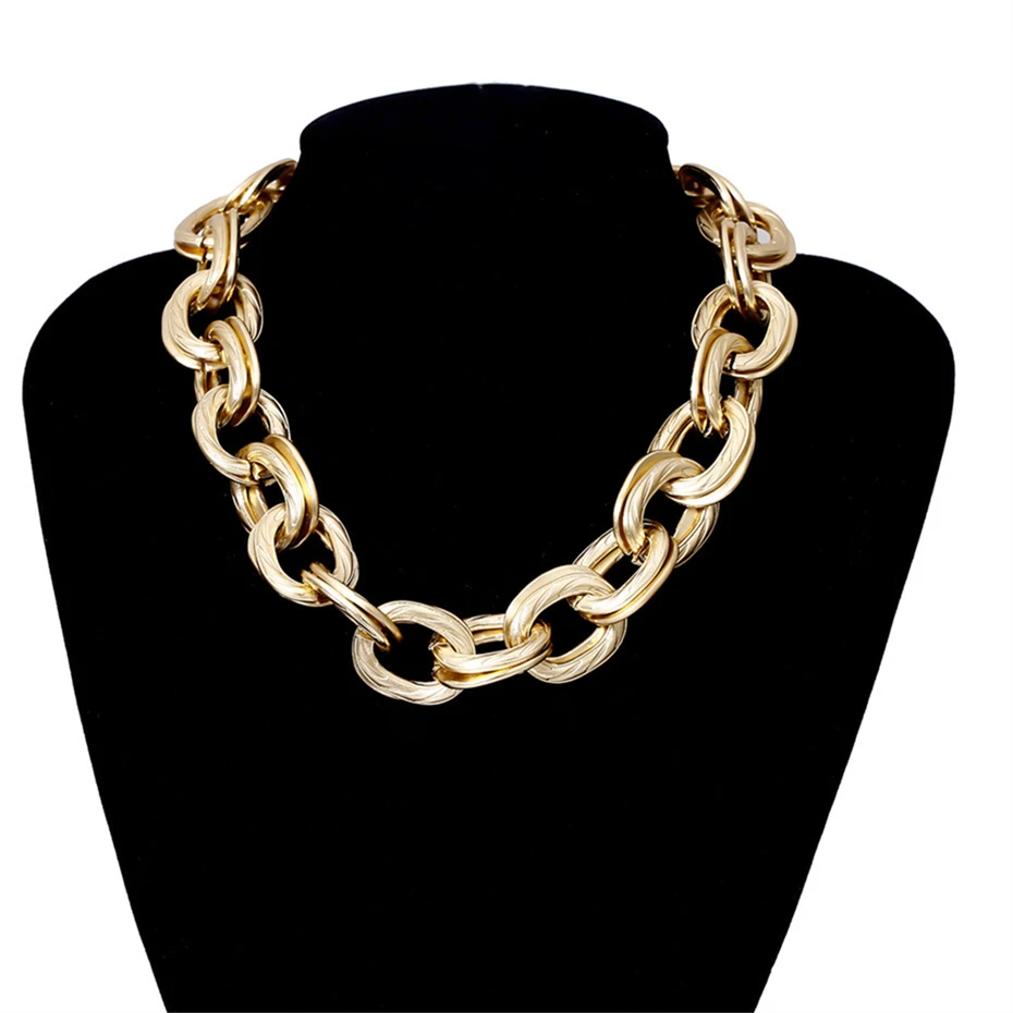 Lacteo Punk Multi Layered Gold Color Chain Choker Necklace Jewelry for Women Hip Hop Big Thick Chunky Clavicle Chain Necklace - Image 18