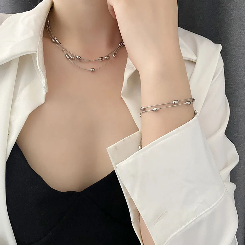 EILIECK 316L Stainless Steel Metal Multilayer Chain Necklace For Women Fashion 18K Gold Plated Collar Waterproof Jewelry Gift - Image 23
