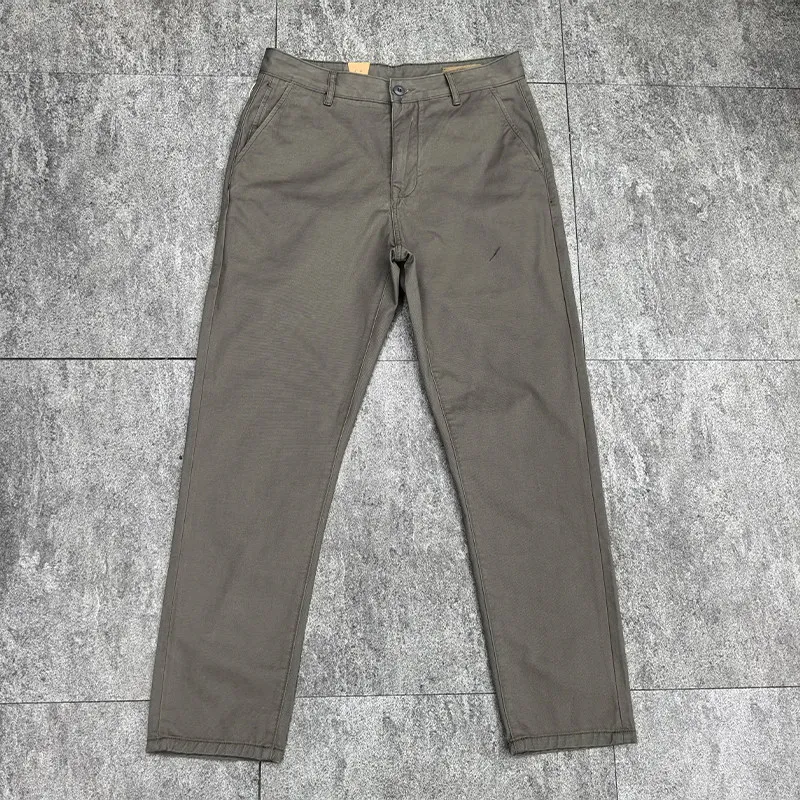 2026 Spring New American Retro Woven Twill Chino Cargo Pants Men's Fashion 100% Cotton Washed Casual Business Straight Trousers - Image 3
