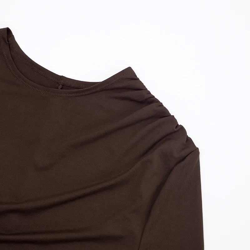 Shestyle Crew Neck Solid Slim Sheath Dress Women Long Sleeve Overlap Burgundy Elegant Casual Bodycon Outfits Office Lady 2026 - Image 19