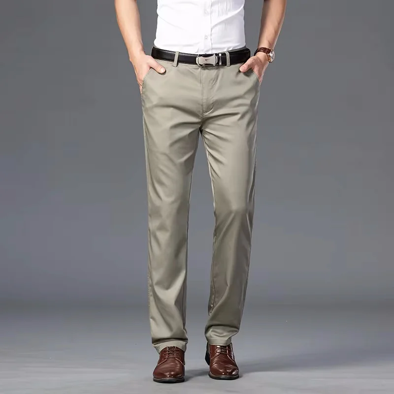 2024 Summer Thin Men's Business Casual Pants Korean Style Stretch Straight Fashionable Versatile Casual Suit Long Pants Male - Image 8