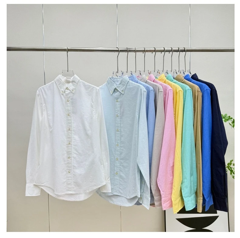 Long sleeved shirt for men and women Linen material unisex old money style solid color embroidered designer long shirt - Image 17