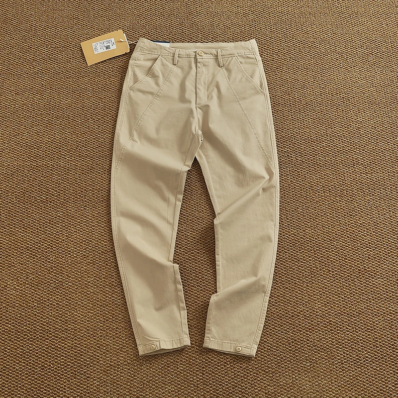 Men's Slim Fit Stretch Tapered Pants - Elastic Business Casual Cleanfit Washed Draped Trousers (Spring/Summer Trendy Chino) - Image 3