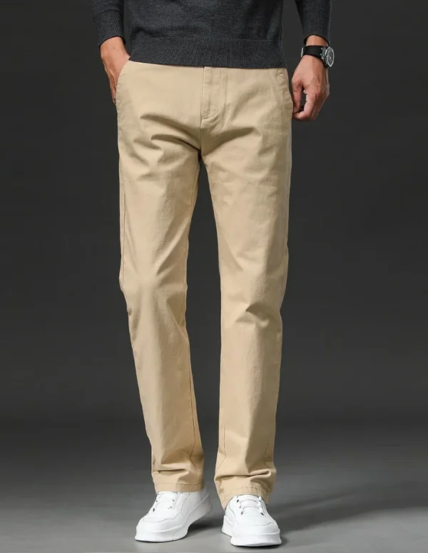 New in Spring Casual Pants Men Straight Fit Cotton Stretch Chino Trouser Male Formal Work Business Dress Khaki Fashion Regular