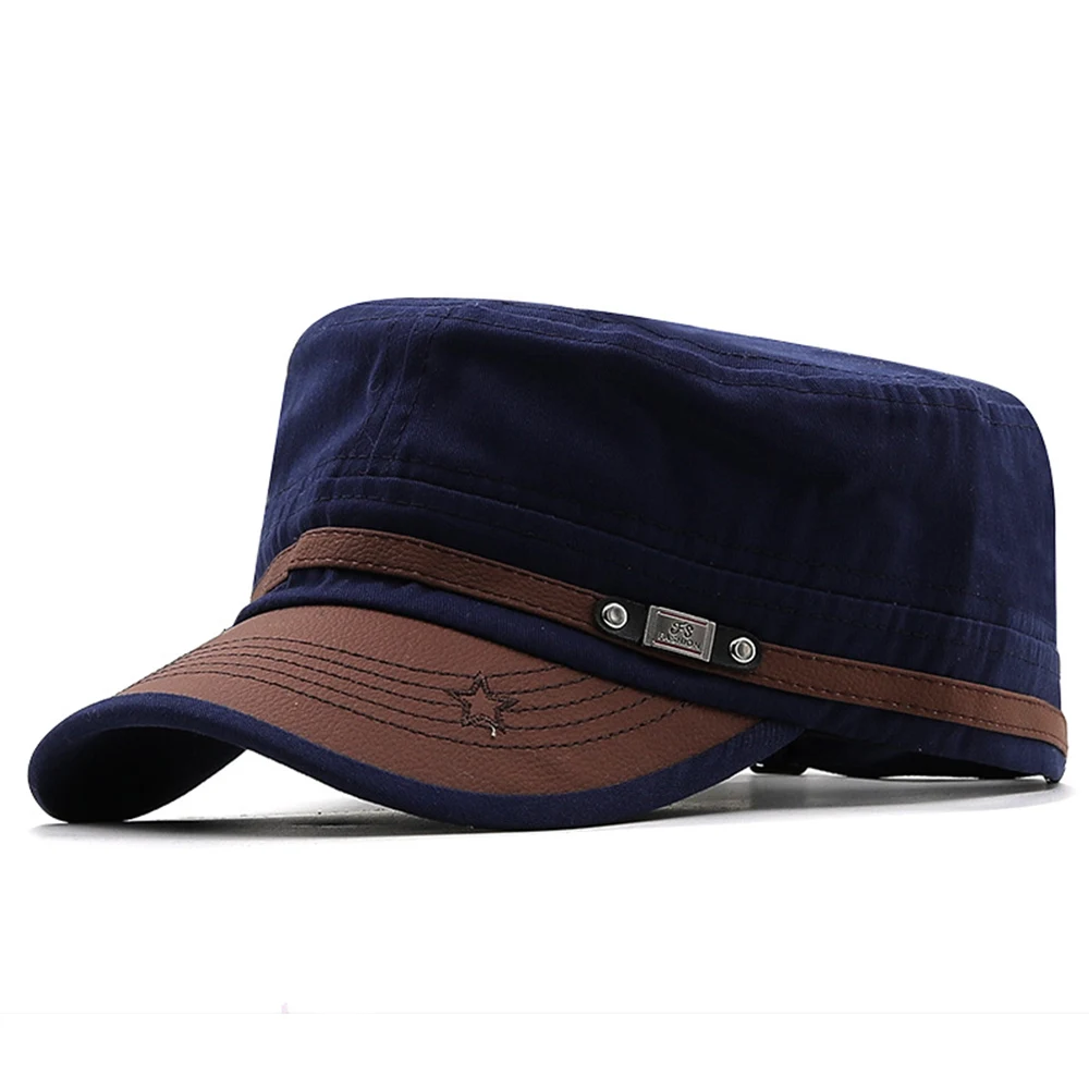 Casual Cadet Hat Man Flat Top Caps Fashion Cotton Visor Hats Summer Autumn Vintage Army Hats Adult Dad Hat Unisex Baseball Cap - Image 23