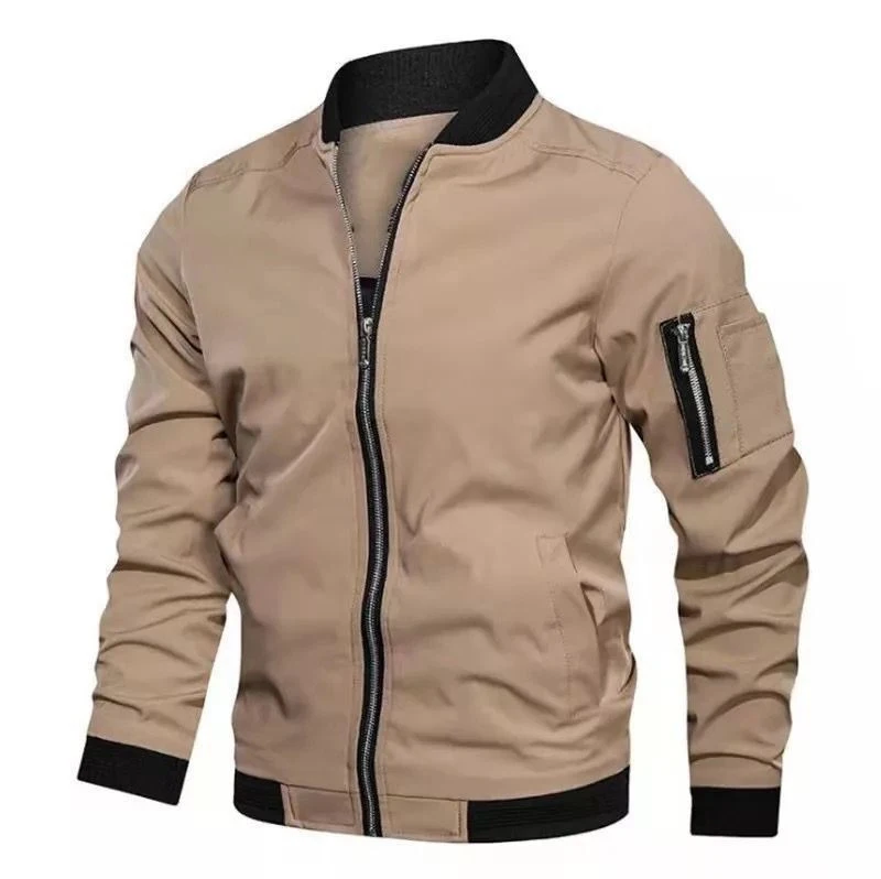 Spring Autumn Men's Bomber Jacket Casual Lightweight Jacket For Men Sports Windbreaker Zip Up Coat with Pockets Clothing - Image 5