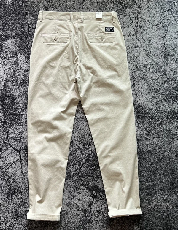 2025 Summer New American Retro Thin Micro Elasticity Casual Pants Men's Simple 98% Cotton Slim CHINO Business Straight Trousers