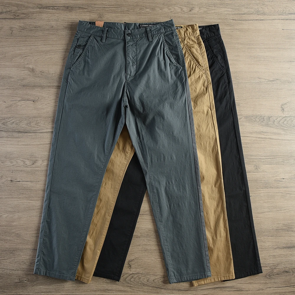 2024 Summer New American Thin Quick-drying Stretch Casual Pants Men's Simple 97% Cotton Slim CHINO Business Straight Trousers - Image 11