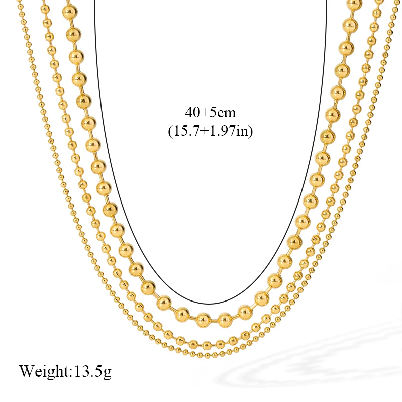 EILIECK 316L Stainless Steel Metal Multilayer Chain Necklace For Women Fashion 18K Gold Plated Collar Waterproof Jewelry Gift - Image 35