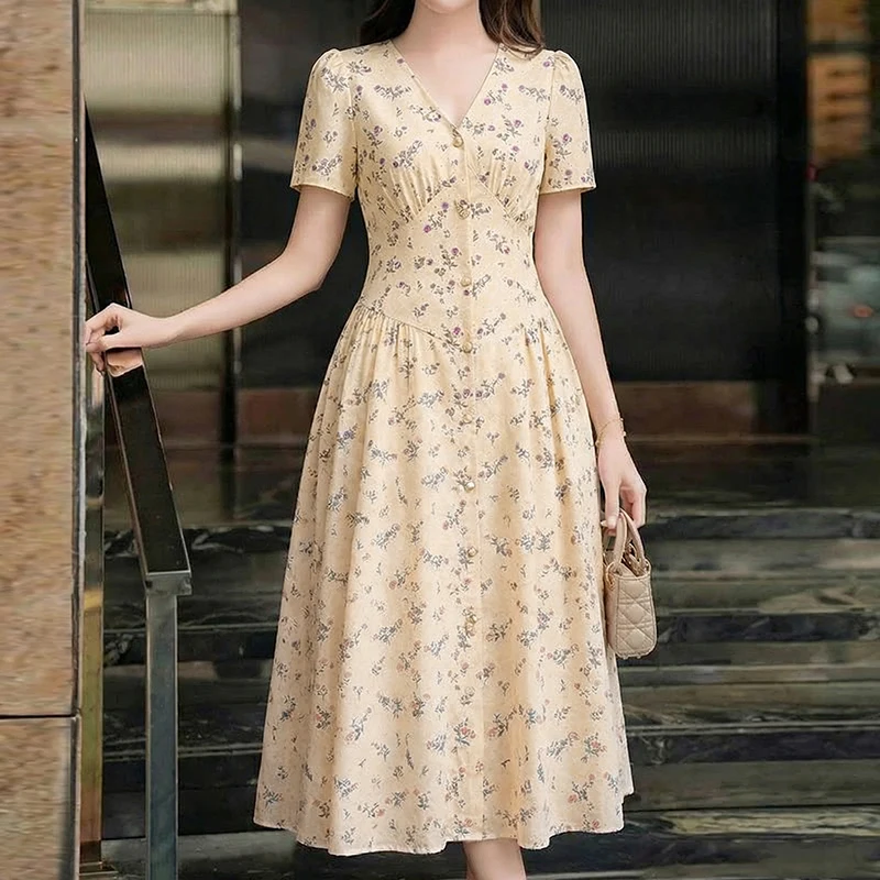 2026 ZANZEA Summer Floral Printed Dresses Women Elegant Casual Holiday Party Dress A Line Robe V Neck Short Sleeve Work Sundress - Image 17