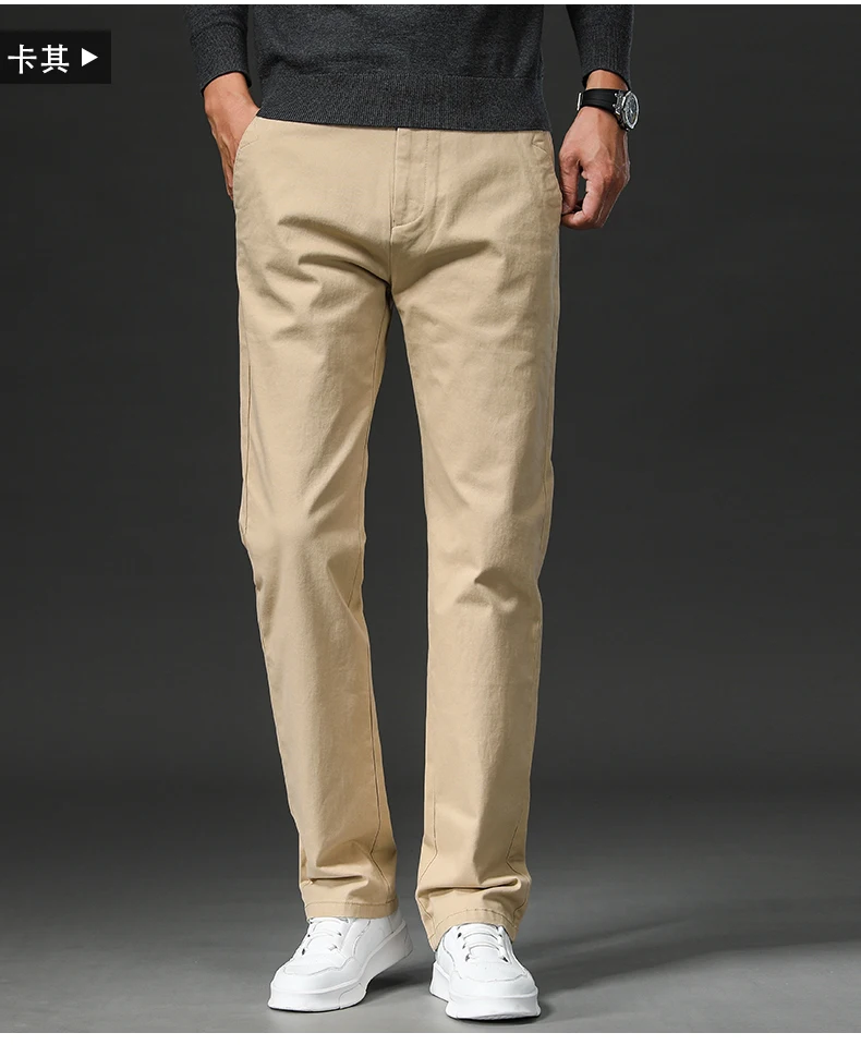 New in Spring Casual Pants Men Straight Fit Cotton Stretch Chino Trouser Male Formal Work Business Dress Khaki Fashion Regular - Image 25