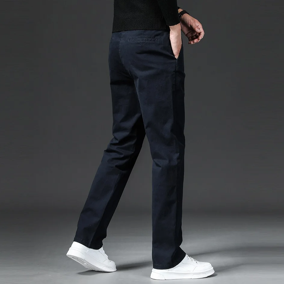 New in Spring Casual Pants Men Straight Fit Cotton Stretch Chino Trouser Male Formal Work Business Dress Khaki Fashion Regular - Image 3