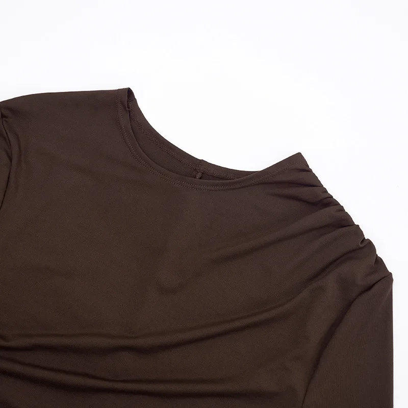 Shestyle Crew Neck Solid Slim Sheath Dress Women Long Sleeve Overlap Burgundy Elegant Casual Bodycon Outfits Office Lady 2026 - Image 18