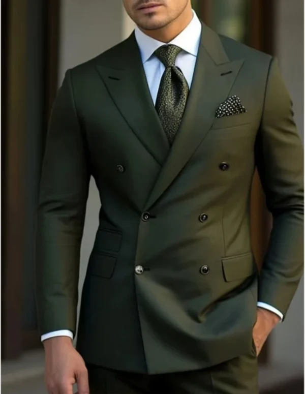 2026 Elegant Men's Slim Fit Tuxedo Suits Customized 2-Piece Blazer And Pants Set Peak Lapel for Wedding Banquet