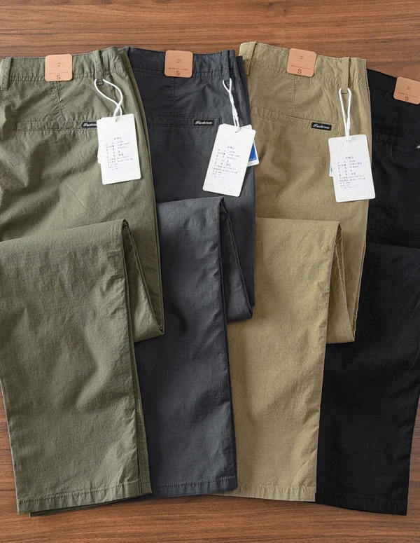 2025 Summer New American Retro Thin Quick-drying Ice Silk Stretch Pants Men's Simple Chino Business Casual Straight Trousers