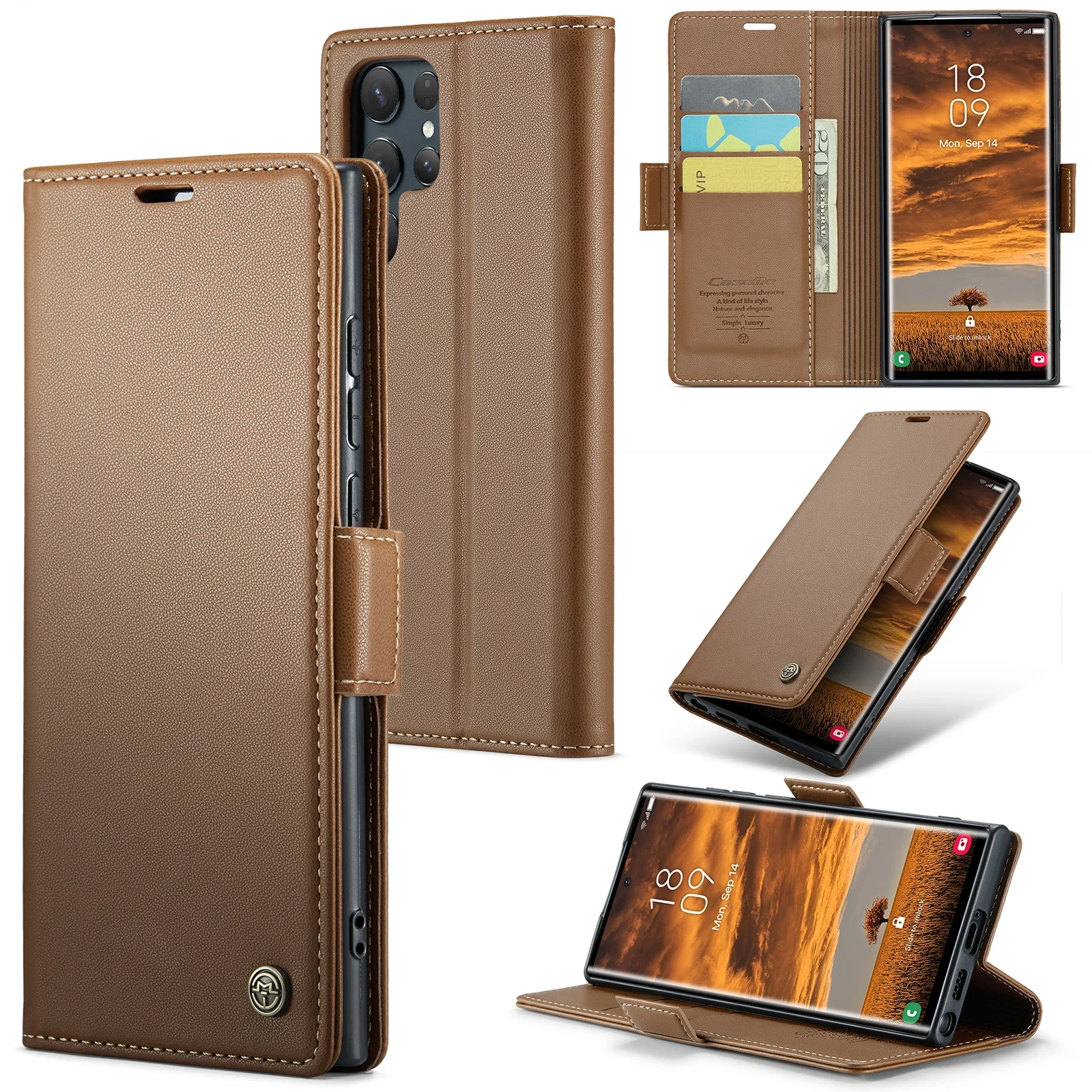 Magnetic Charging Flip Wallet Cards Leather Case for Samsung Galaxy A06 A16 A55 A35 25 15 05S S25 S24 S23 22 Ultra Plus FE Cover - Image 8