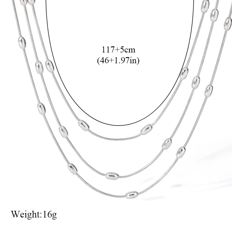 EILIECK 316L Stainless Steel Metal Multilayer Chain Necklace For Women Fashion 18K Gold Plated Collar Waterproof Jewelry Gift - Image 32
