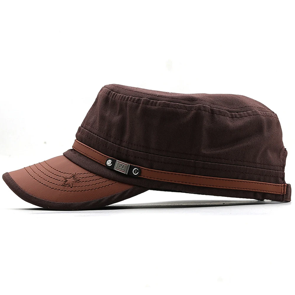 Casual Cadet Hat Man Flat Top Caps Fashion Cotton Visor Hats Summer Autumn Vintage Army Hats Adult Dad Hat Unisex Baseball Cap - Image 12