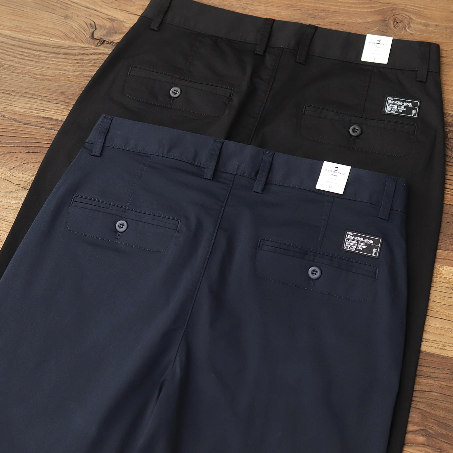 2025 Summer New American Retro Thin Micro Elasticity Casual Pants Men's Simple 98% Cotton Slim CHINO Business Straight Trousers - Image 3