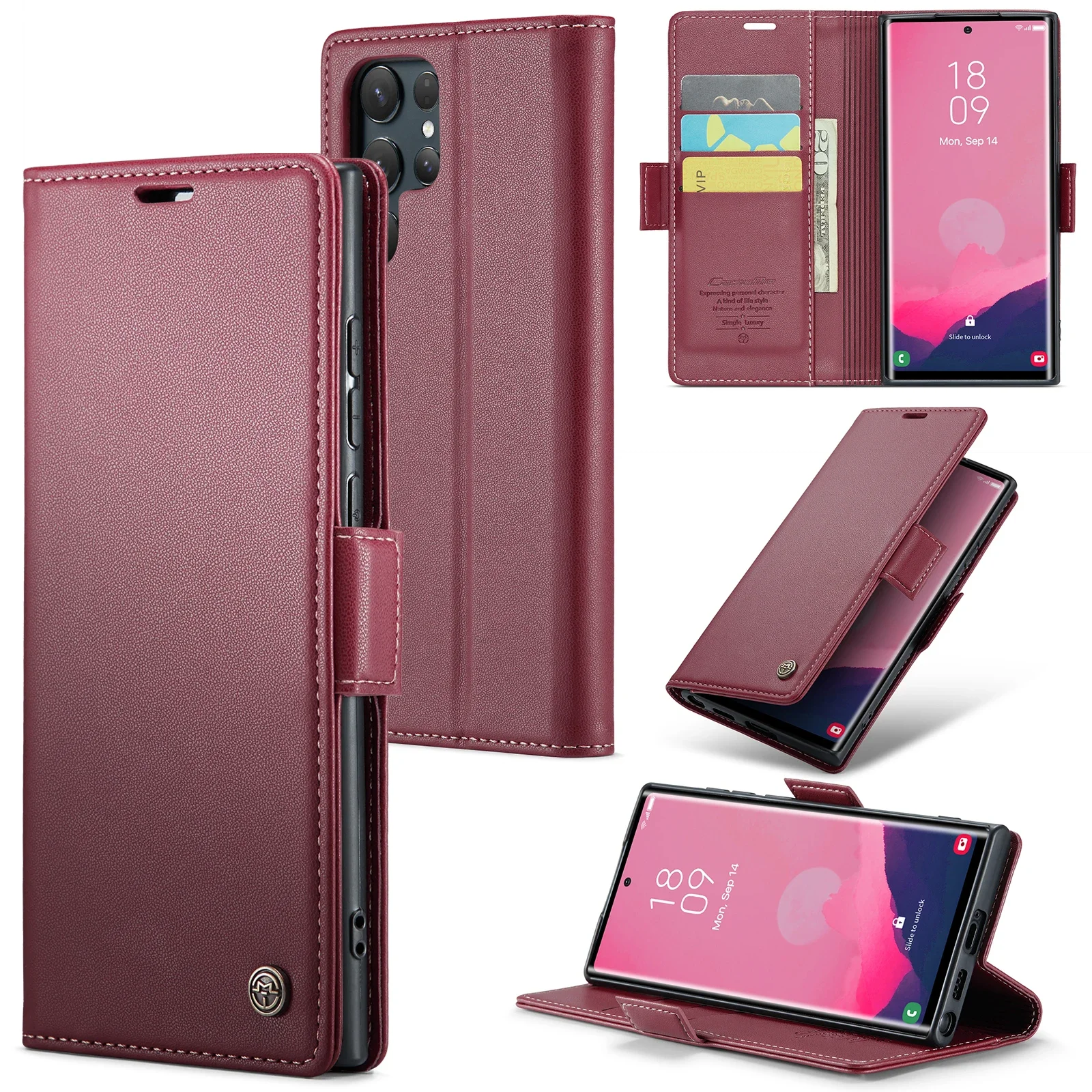 Magnetic Charging Flip Wallet Cards Leather Case for Samsung Galaxy A06 A16 A55 A35 25 15 05S S25 S24 S23 22 Ultra Plus FE Cover - Image 7