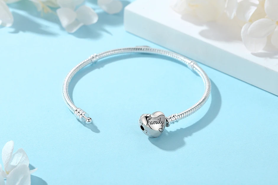 Original 925 Sterling Silver Bracelets Bangles Love Heart Clip Charms Beads Snake Chains For Women Rose Gold DIY Luxury Jewelry - Image 41