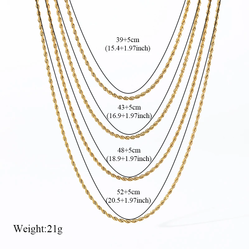 EILIECK 316L Stainless Steel Metal Multilayer Chain Necklace For Women Fashion 18K Gold Plated Collar Waterproof Jewelry Gift - Image 31