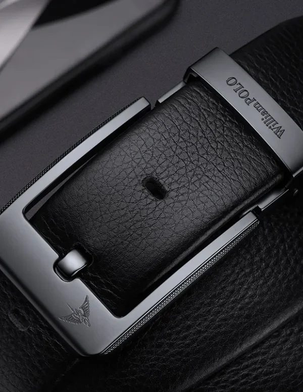 Men's leather casual belt, fashionable needle buckle business belt, personalized denim belt