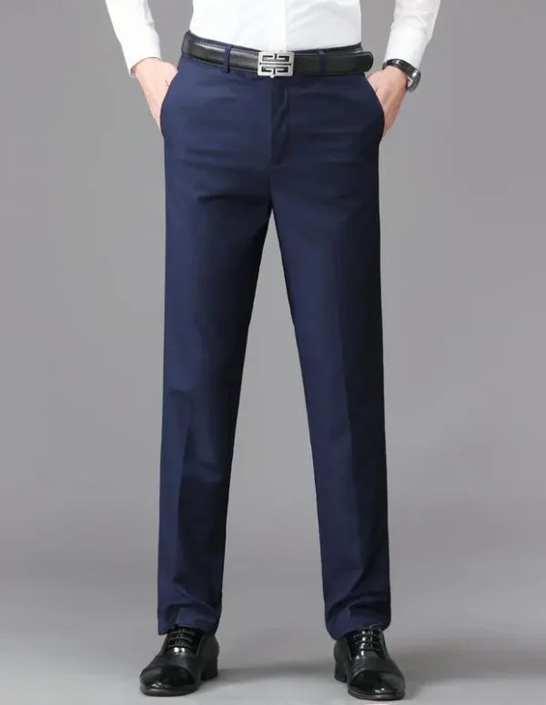 Spring Autumn Man Pant New Simple Solid Color Men Straight-leg Pants Button Slim Business Casual Versatile Man Suit Trousers