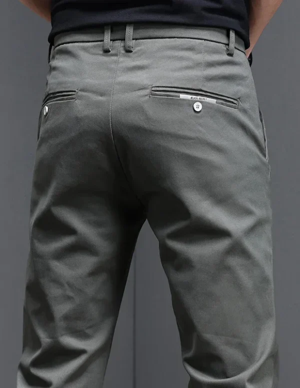97.8% Cotton 2025 Spring Autumn Men's Casual Pants Business Korean Fashion Slim Fit Stretch Gray Black Khaki Trousers Male Pant