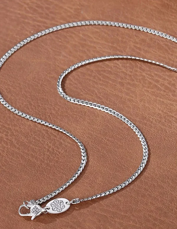 S925Silver Men's and Women's Cuban Chain Necklace 20IN/22IN Slim Style Trendy, Sophisticated Vintage-Inspired Collarbone Layerin