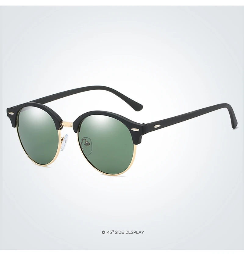 Classic Round Polarized Sunglasses Men Women Brand Designer Retro Half Frame Sun Glasses Vintage Driving Vacation Eyewear UV400 - Image 23