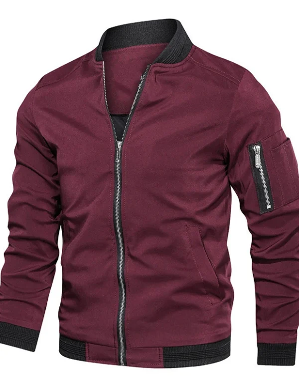 Spring Autumn Men's Bomber Jacket Casual Lightweight Jacket For Men Sports Windbreaker Zip Up Coat with Pockets Clothing