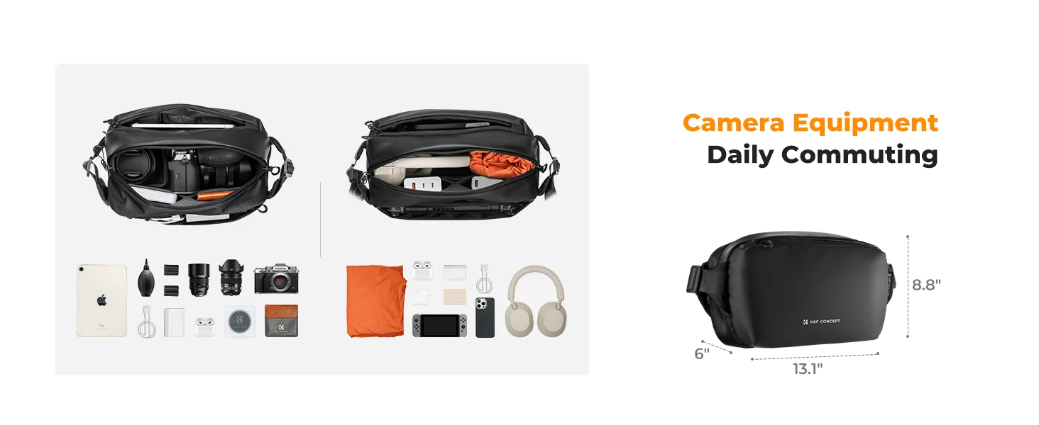 K&F CONCEPT 10L Camera Shoulder Bag for Digital Canon/Nikon/Sony/DJI Drone Lightweight Travel Photography Sling Bag Carry Pouchs - Image 15