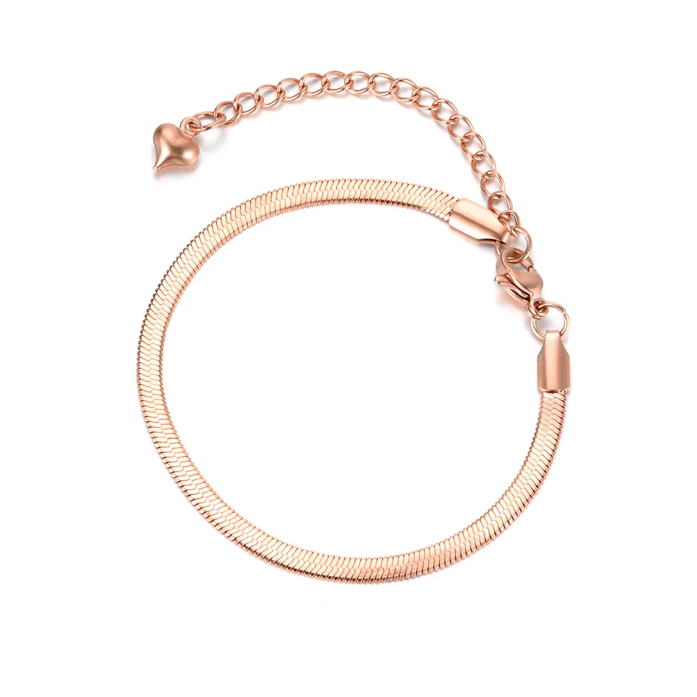 Lokaer Titanium Stainless Steel Snake Chain Thin Bracelets For Women Girls Rose Gold Plated Bohemia Party Blade Bracelet B18075 - Image 8