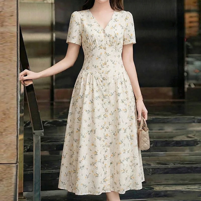 2026 ZANZEA Summer Floral Printed Dresses Women Elegant Casual Holiday Party Dress A Line Robe V Neck Short Sleeve Work Sundress - Image 16