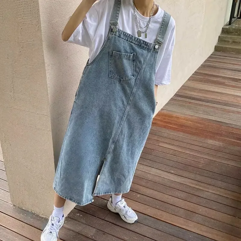 Spring Summer Denim Overall Dress Women Sleeveless Jeans Dresses Fashion Female Solid Slip Casual Loose Spaghetti Strap Dresses - Image 5