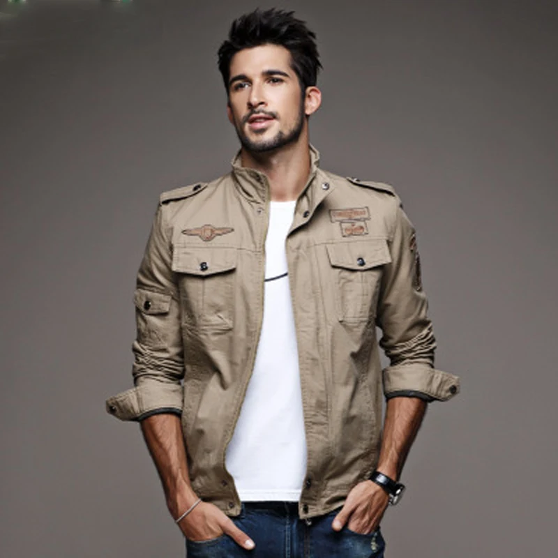 New 2023 Casual Army Military Jacket Men Plus Size M-6XL Jaqueta masculina Air force one Spring & Autumn Cargo Mens Jackets Coat - Image 6