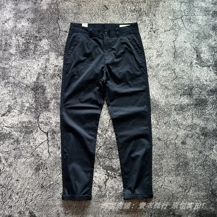 2025 Summer New American Retro Thin Micro Elasticity Casual Pants Men's Simple 98% Cotton Slim CHINO Business Straight Trousers - Image 19
