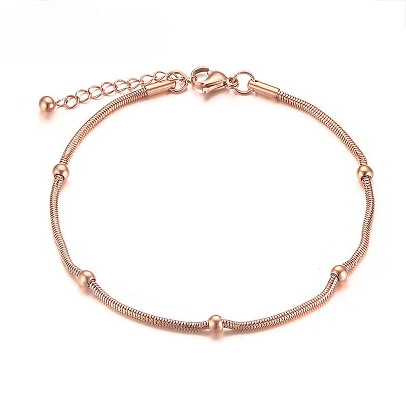 Lokaer Trendy Rose Gold Color Chain & Link Bracelets For Women High Quality Stainless Steel Beads Bracelet & Bangle Gift B19103 - Image 7